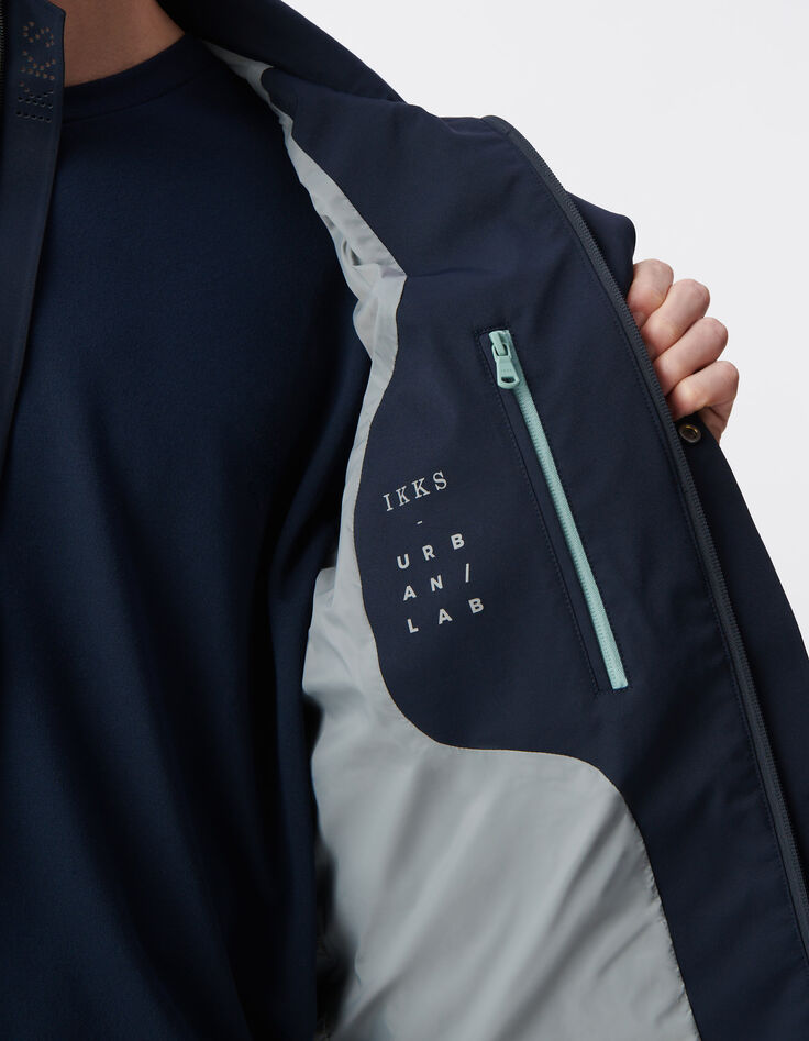 Marineblauwe parka WATERPROOF nylon Heren-5