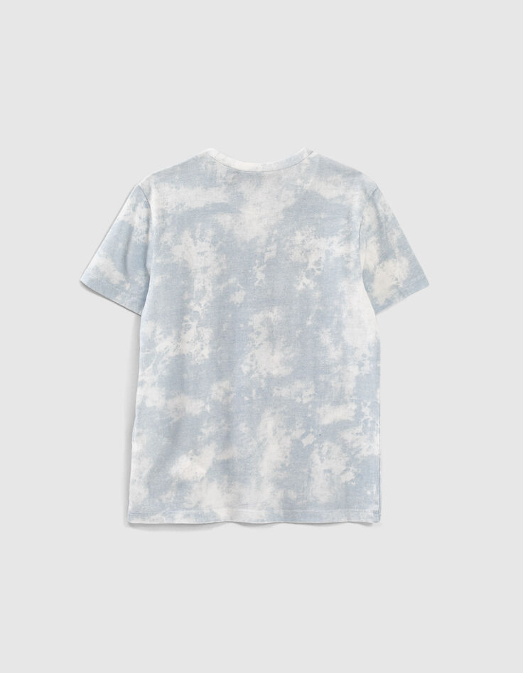 Blaues Tie-Dye-Jungen-T-Shirt mit Schriftzug -3