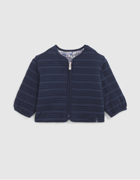 Cardigan réversible marine et imprimé colibrisbébé fille - IKKS