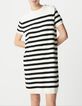 Robe marini&egrave;re tricot ray&eacute; noir et &eacute;cru Femme-2