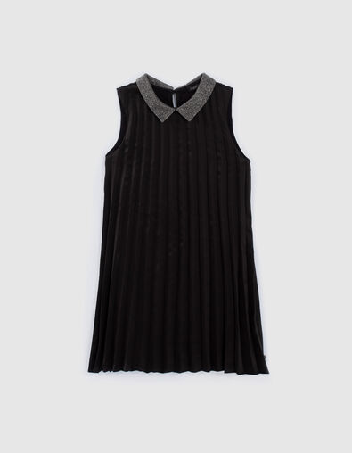 Vestido negro plisado niña - IKKS