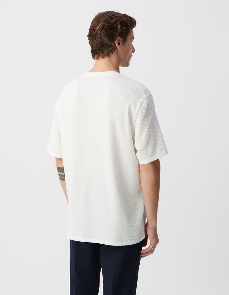 Men's chalk decorative texture knit T-shirt-3