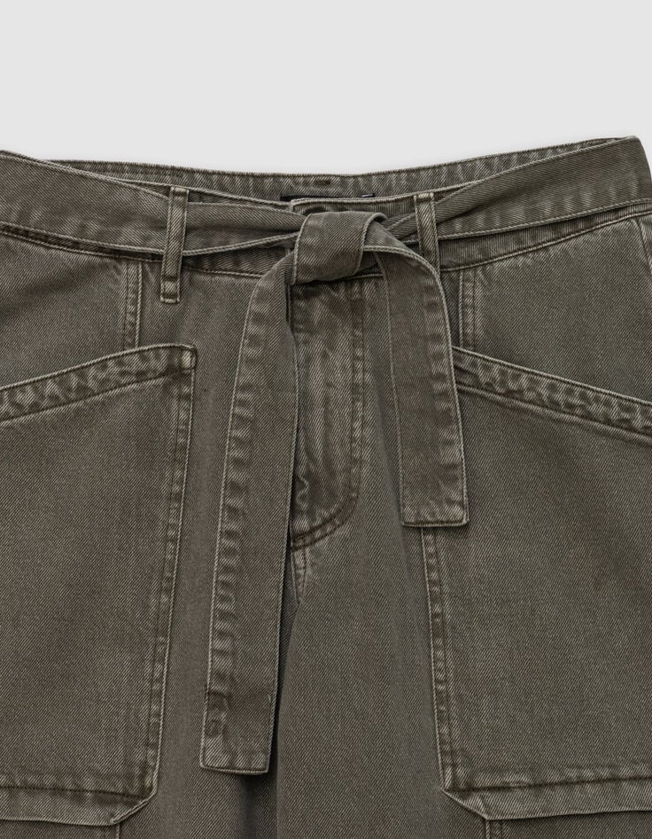 Vervaagde Khaki Battle Jeans Dames-3