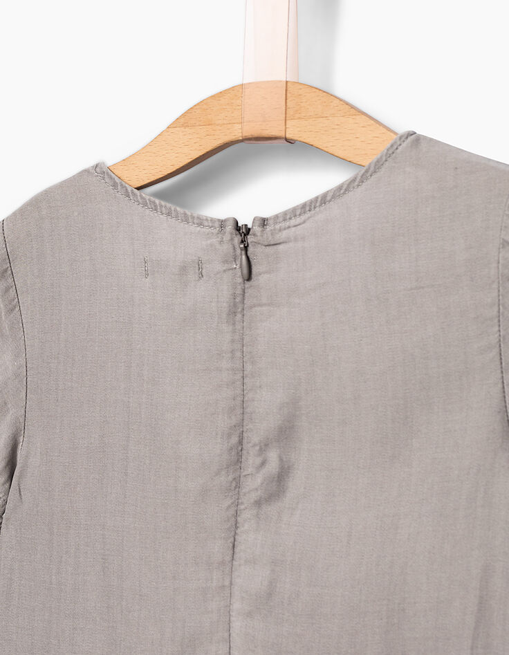 Girls’ grey flowing dress, placed embroidery-7