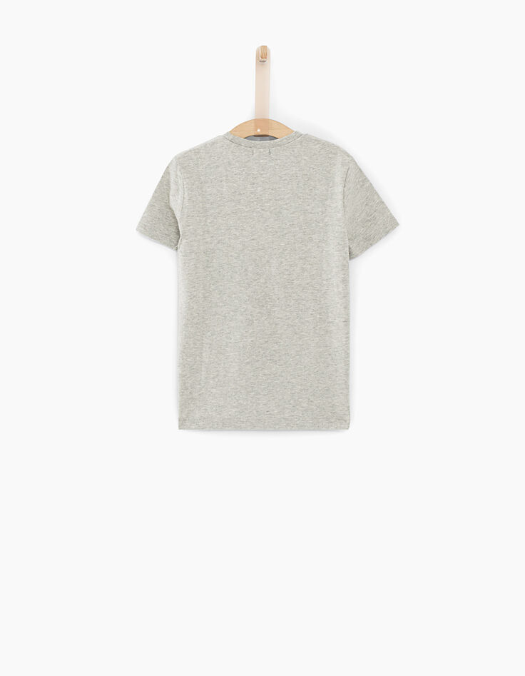 Tee-shirt gris chiné visuel van hippie garçon -3