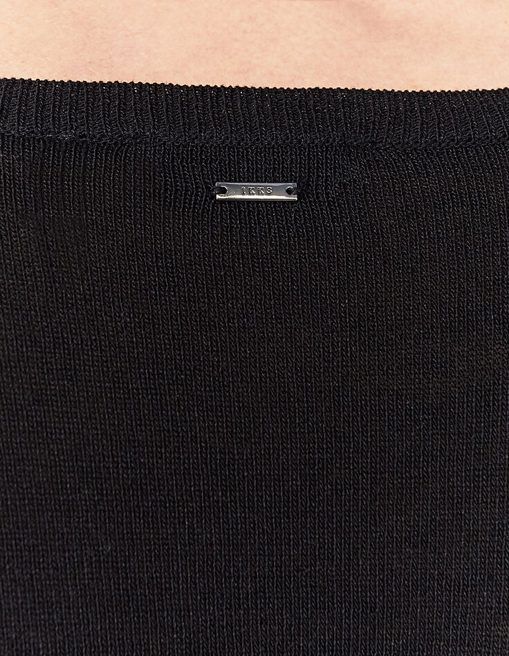 Jersey negro punto con puntadas relieve laterales Hombre -5