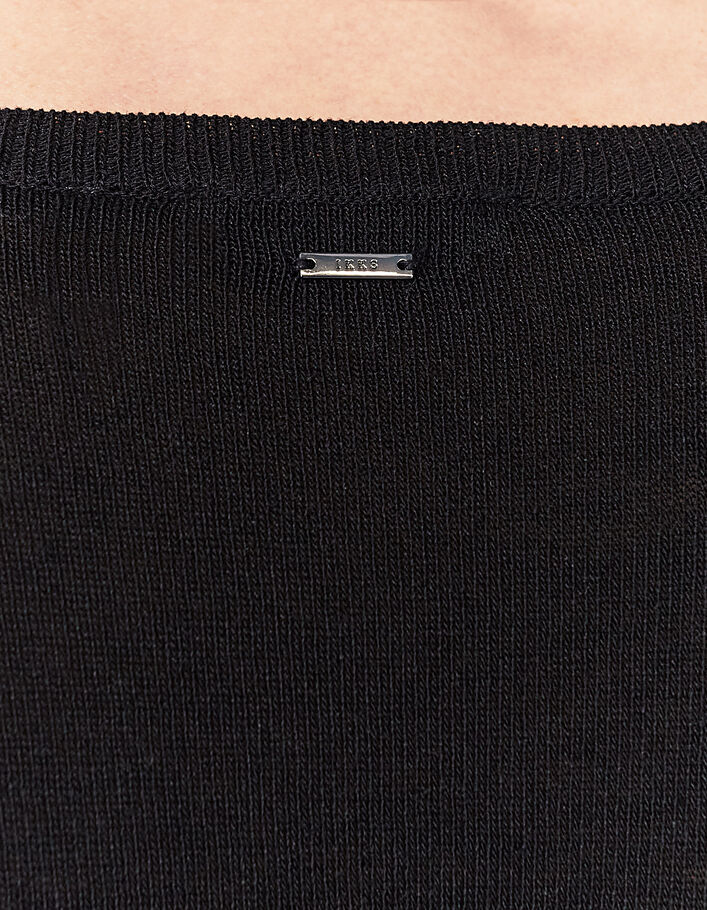 Jersey negro punto con puntadas relieve laterales Hombre  - IKKS