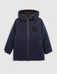 Parka 2-en-1 marine doudoune motif jacquard garçon-2