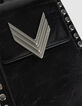 Pochette téléphone 111 noire cuir clouté Femme-5