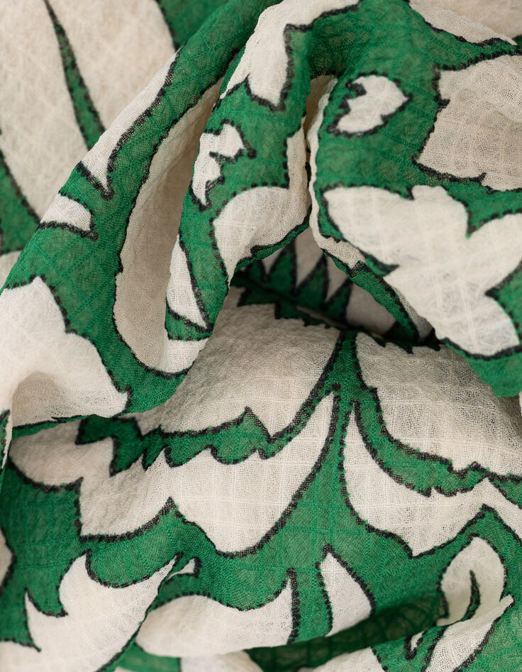 Robe verte imprimé maxi tropical Femme-7
