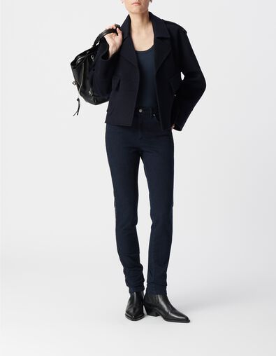 Dames slim blue black chain back jeans - IKKS