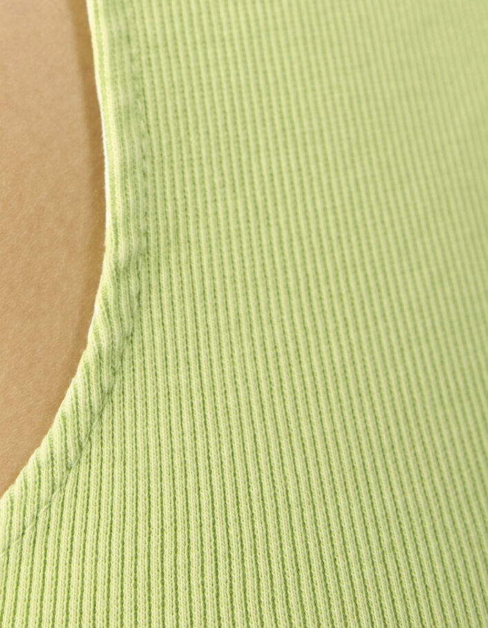 Women’s pistachio ribbed American armhole vest top - IKKS