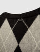 Girls’ black Argyle knit cardigan-2