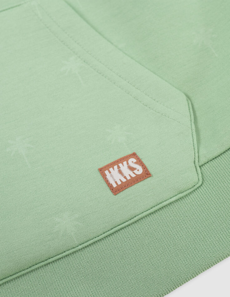 Sweat vert à capuche motif palmiers garçon-3