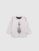 Reversible knitted sweater grey and dark grey baby boy-1