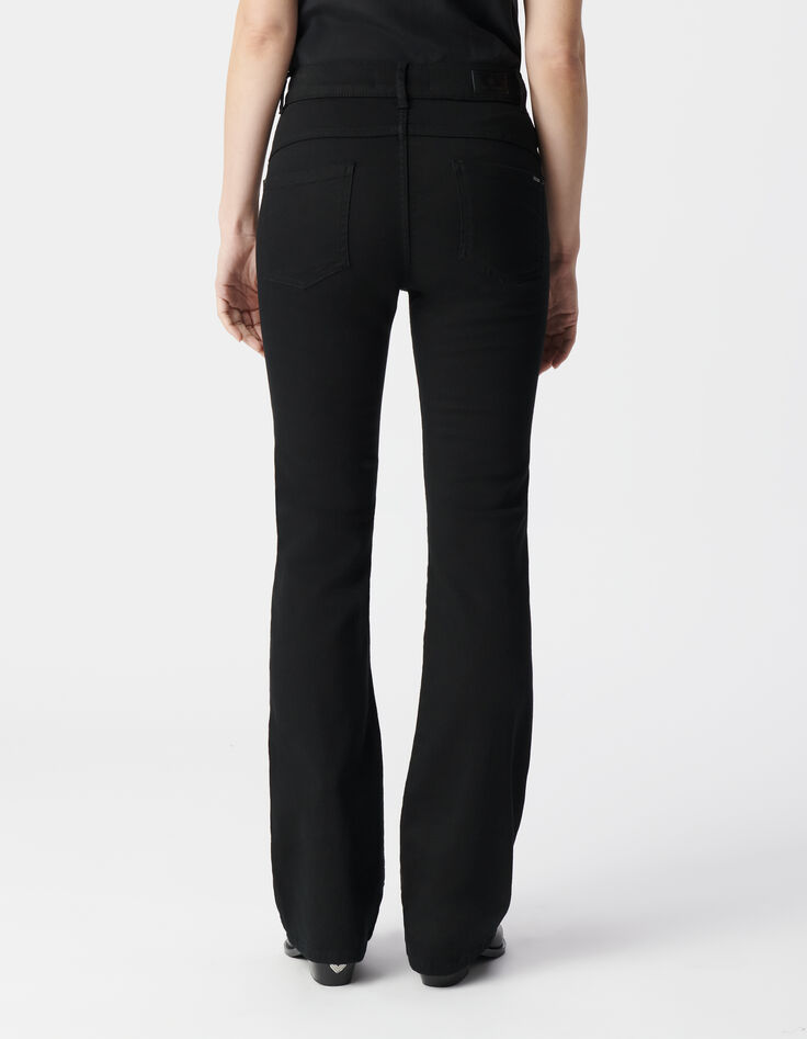 Jean flare noir taille haute Waterless Femme-3