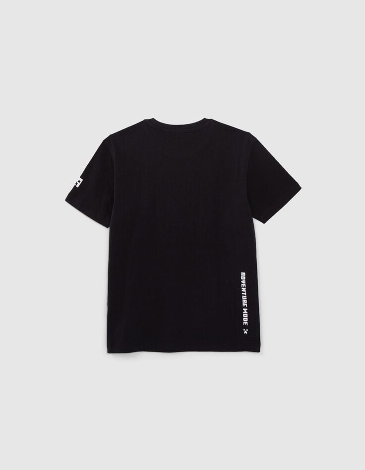Zwart T-shirt reliëftekst MINECRAFT jongens-3 Zwart T-shirt reliëftekst MINECRAFT jongens-3