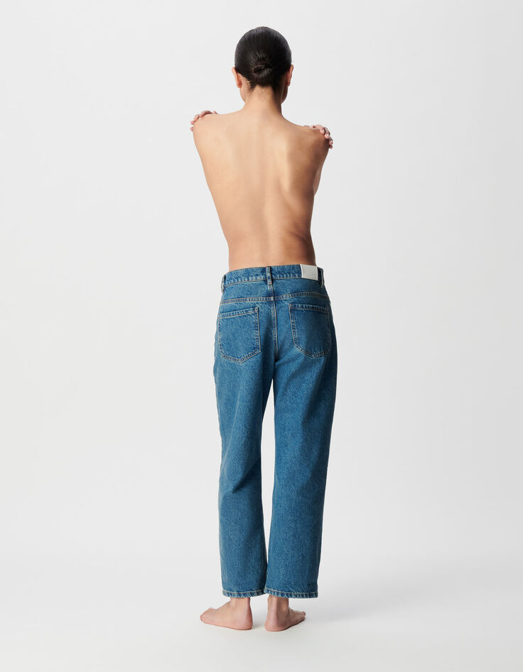 Jean boyfriend bleu longueur cropped Charlotte Femme-2