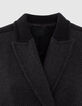 Manteau col revers en pointe long en majorité laine coloris gris femme-3
