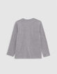 Grey organic cotton t-shirt visual boy wolf-doudoune-3