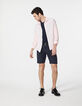 Chemise SLIM rose pâle en voile de coton Homme-5