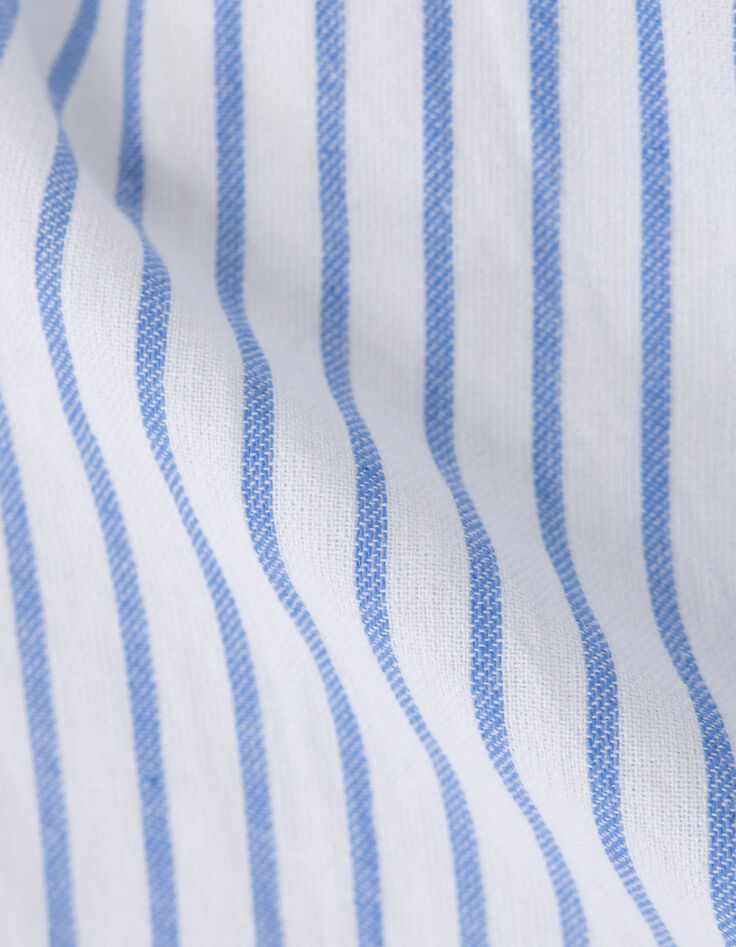 Blue stripes belted jumpsuit for girl-10