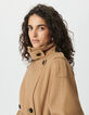 Manteau long camel lainage esprit trench Femme-5