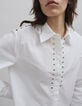 Chemise blanche coton bio décor œillets Femme-6 Chemise blanche coton bio décor œillets Femme-6