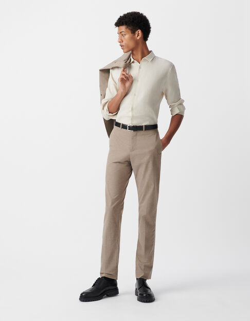 Men’s beige marl SLIM chinos - IKKS