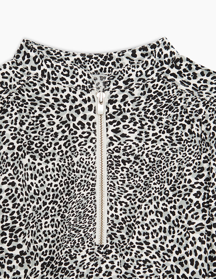 Robe blanc cassé imprimé léopard fille -3