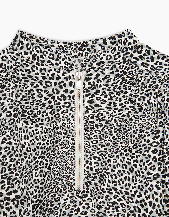 Girls' off-white leopard print dress - IKKS