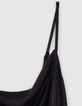Women’s black lamé strappy midi dress-5