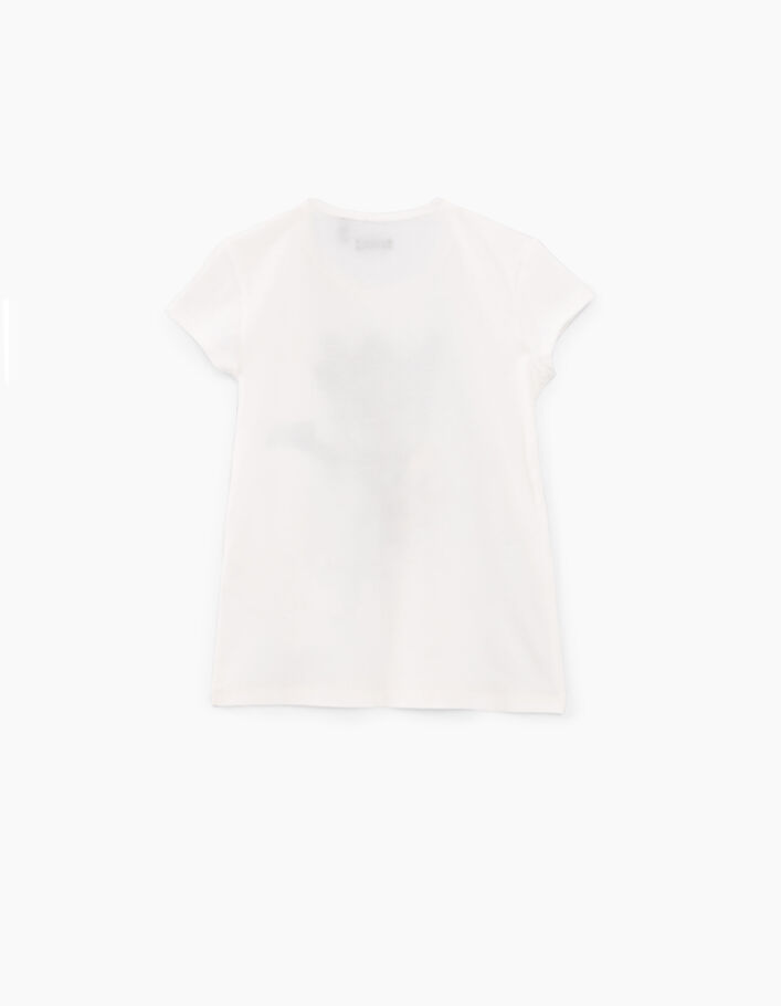 Tee-shirt blanc cassé visuel chatte-rockeuse fille - IKKS