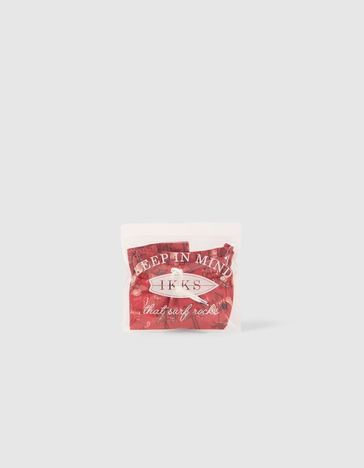 Boys’ red surf-rock print swim shorts-7