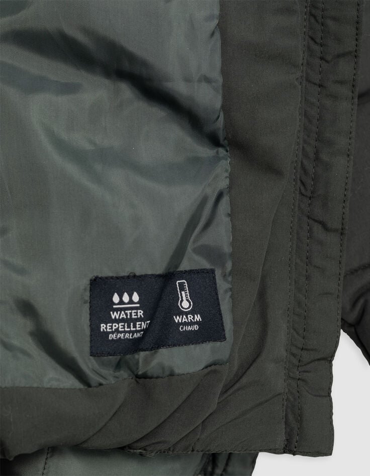 Doudoune 2-en-1 kaki avec gilet sherpa fille-6