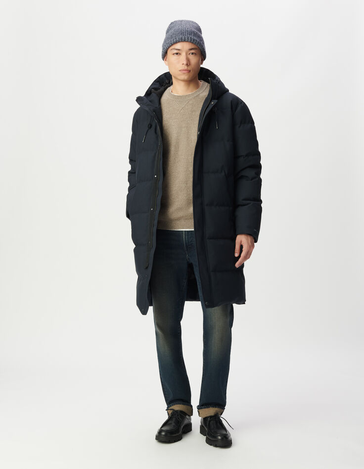 Plumas largo azul marino acolchado WATERPROOF hombre-2