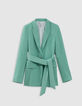 Grüne Anzugjacke aus recyceltem Polyester für Damen-8