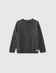 Anthrazitgrau melierter Jungenpullover aus 100&nbsp;% Kaschmir -2