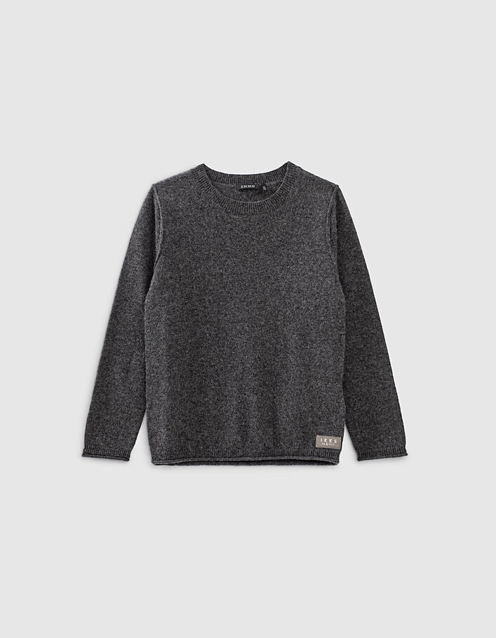 Boys’ anthracite grey marl pure cashmere sweater - IKKS