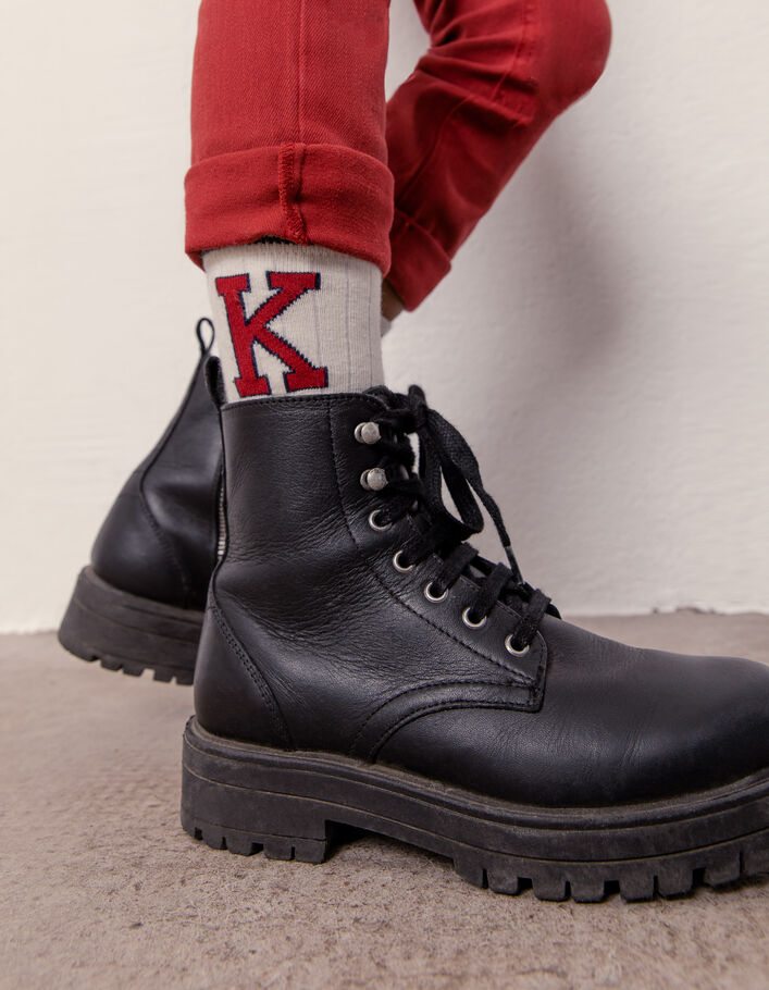 Calcetines navy oscuro, crudo y rojo niño - IKKS