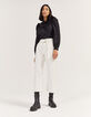 Jean ancho blanco high waist cinturón mujer-6