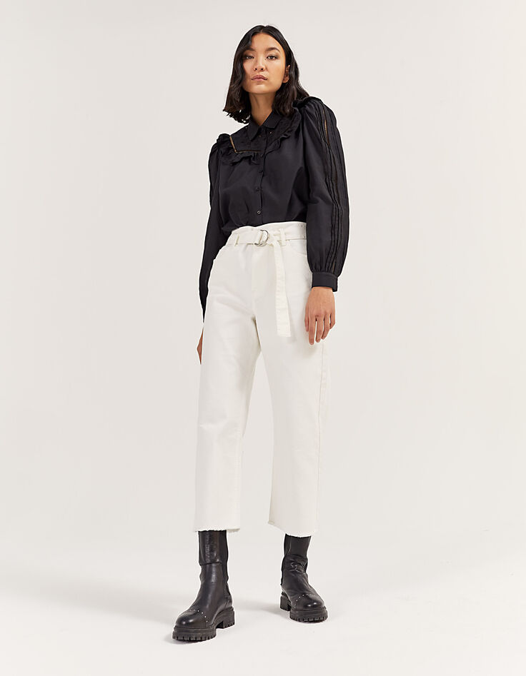 Jean ancho blanco high waist cinturón mujer-6