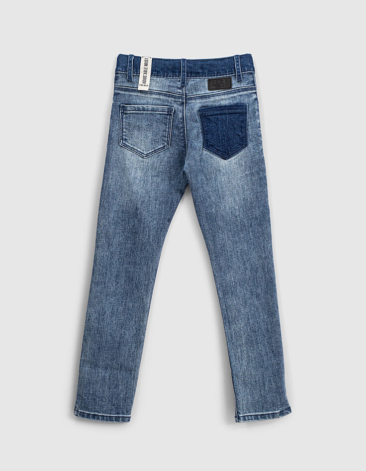 Vaquero skinny stone blue cintura en contraste eco niño -3 Vaquero skinny stone blue cintura en contraste eco niño -3