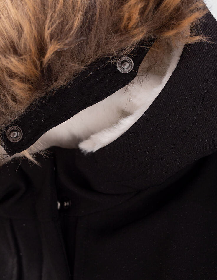 Parka 2 en 1 negra lentejuelas chaqueta acolchada niña-7
