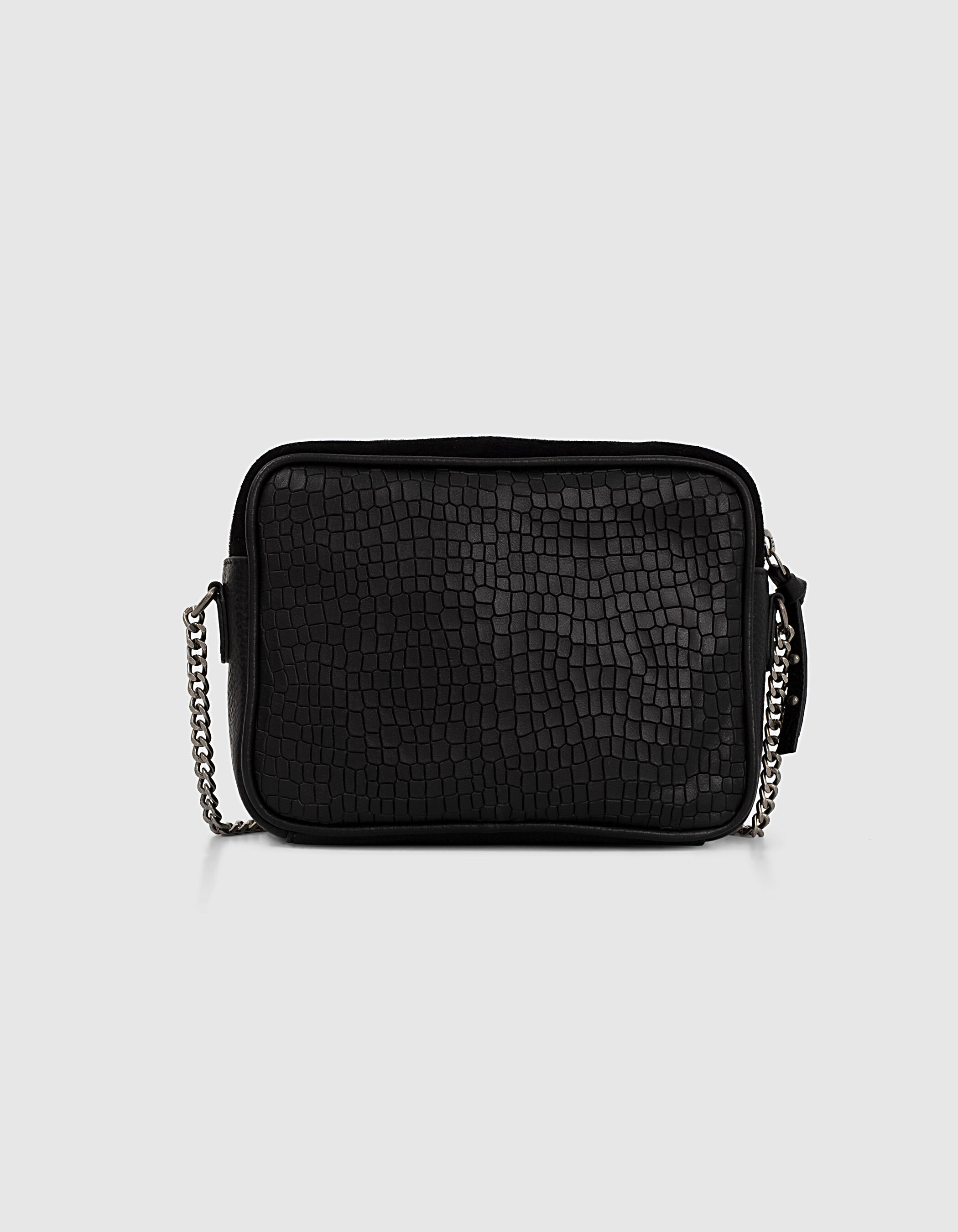 Women s The Lover black python and pony look boxy bag IKKS