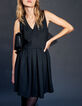 Schwarzes Skater-Damenkleid aus Glitzerstoff-6