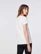 T-shirt gebroken wit acid wash opdruk dames-3