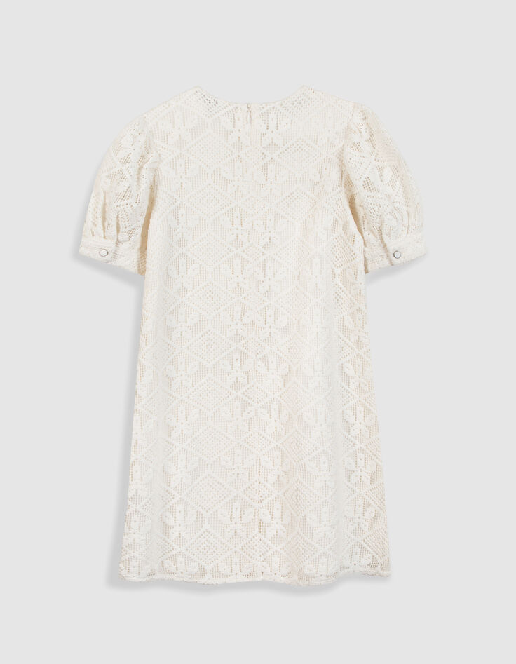 White lace crochet dress for girl-2