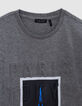 T-shirt gris visuel polaro&iuml;d emboss&eacute; gar&ccedil;on-2
