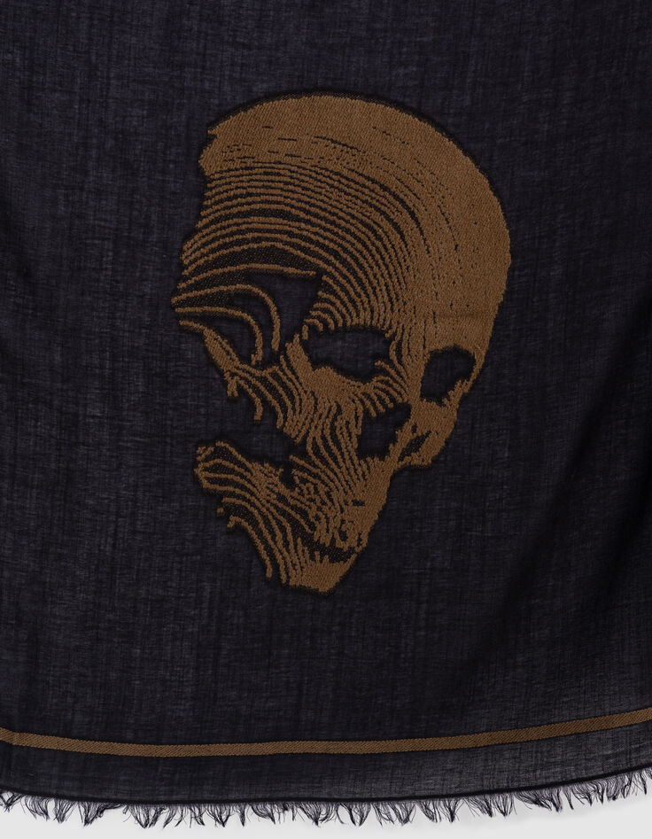 Foulard camel jacquard têtes de mort écrues Femme-5